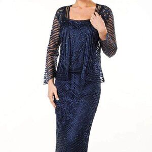 SALE Soulmates C1028 Mother of the Bride Dress Navy in Size L